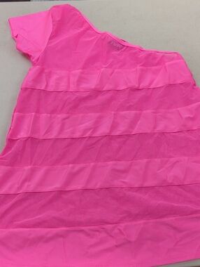 Tavik Neon Pink Layered Short Sleeve Swim Coverup